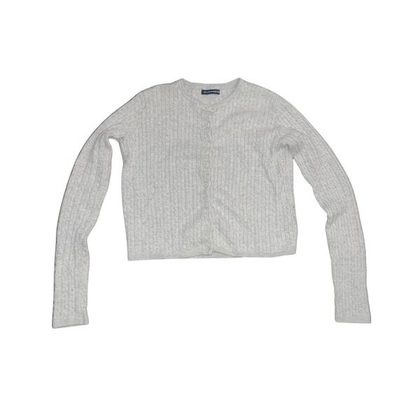 Brandy Melville Zoe Cable Knit Cardigan Button Up Small Cotton Preppy Academia - Picture 1 of 4